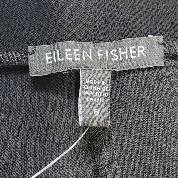 Eileen Fisher NWT Straight Leg Trouser Pant 6 Black Side Zip Classic Office - Picture 3 of 12